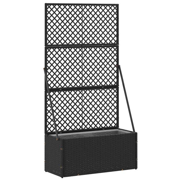 vidaXL Záhradná mriežka na kvetináče Čierny 70 x 30 x 135 cm Kov