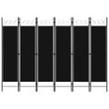 vidaXL Paraván so 6 panelmi, čierny 240x180 cm