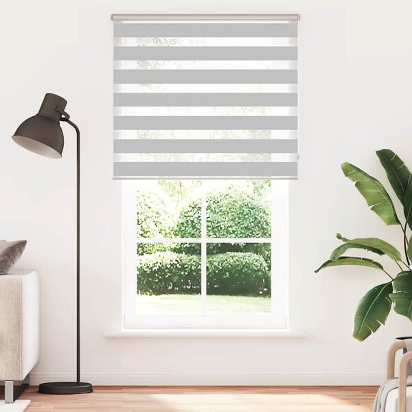 vidaXL Zebra roleta svetlosivá 135x200cm šírka látky 130,9cm polyester