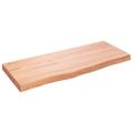vidaXL Nástenná polica bledohnedá 100x40x(2-6) cm ošetrený masívny dub