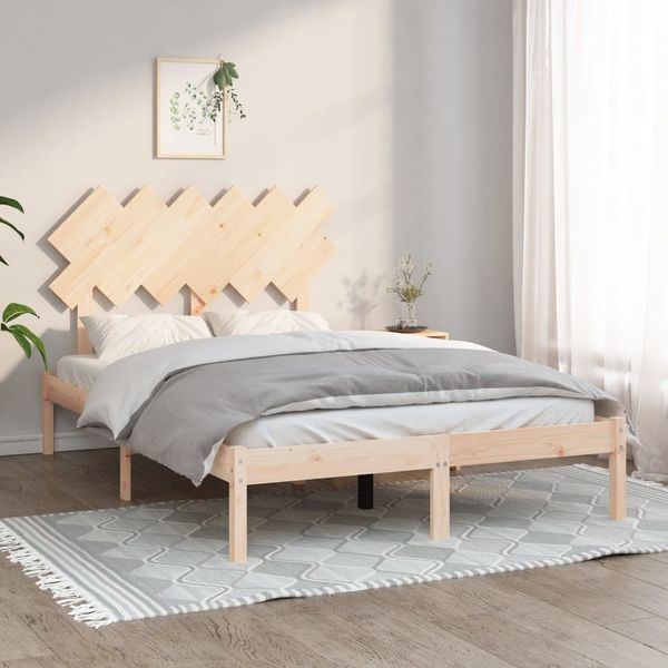 vidaXL Posteľný rám 135x190 cm dvojlôžko masívne drevo