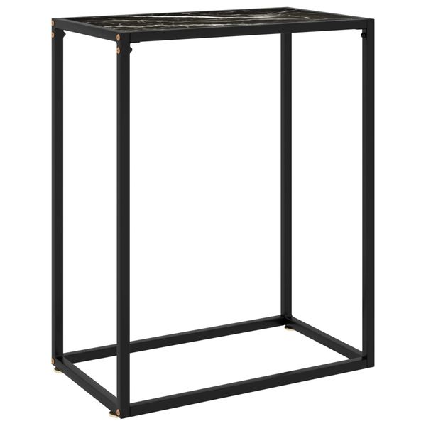 vidaXL Konzolový stolík čierny 60x35x75 cm tvrdené sklo