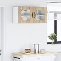 vidaXL Nástenná sklenená skriňa PORTO Sonoma dub 80 x 31 x 40 cm