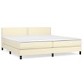 vidaXL Boxspring posteľ s matracom krémová 200x200 cm umelá koža