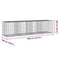 vidaXL Gabiónový kôš s krytom 400x100x100 cm pozinkované železo