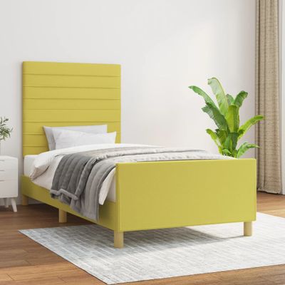vidaXL Posteľ bez matraca zelená 100x200 cm látka