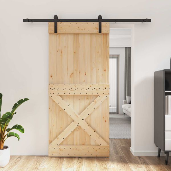 vidaXL Posuvné dvere Prírodná a čierna 95 x 210 cm