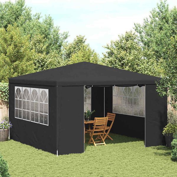 vidaXL Profesionálny párty stan+bočné steny 4x4 m, antracitový 90 g/m²