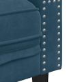 vidaXL 3-miestna pohovka Chesterfield s opierkami modrá zamat