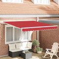 vidaXL Sklopná markíza Červená 300 x 250 cm Tkanina a hliník