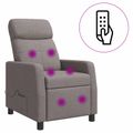 vidaXL Masážne relaxačné kreslo Sivohnedá Látka