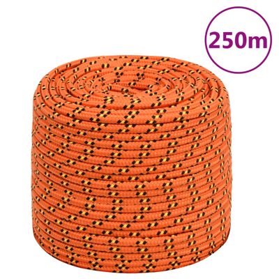 vidaXL Lodné lano oranžové 6 mm 250 m polypropylén