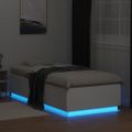 vidaXL Posteľný rám s LED svetlami biely 90x200 cm kompozitné drevo