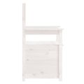 vidaXL Lavička biela 112,5x51,5x96,5 cm masívne mangovníkové drevo