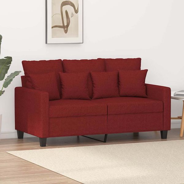 vidaXL 2-miestna pohovka vínovo-červená 120 cm látka