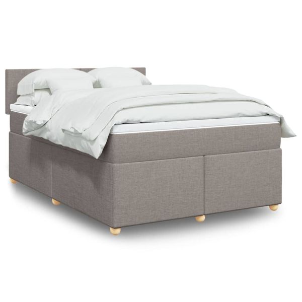vidaXL Boxspring posteľ s matracom sivohnedý 140x190 cm látka