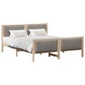 vidaXL Rám postele Hnedá a taupe 150 x 200 cm Borovicový masív