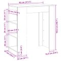 vidaXL Barový stôl a police biely 95x47x103,5 cm kompozitné drevo