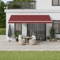 vidaXL Ručne zaťahovacia markíza vínová 500x350 cm