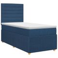 vidaXL Posteľ boxspring s matracom Modrá 90 x 200 cm Látka