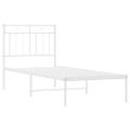 vidaXL Kovový rám postele s čelom biely 80x200 cm