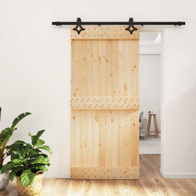 vidaXL Posuvné dvere Prírodná a čierna 95 x 210 cm