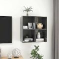 vidaXL Nástenné skrinky 4 ks, lesklé sivé 37x37x37cm, kompozitné drevo