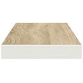 vidaXL Plávajúce nástenné police 4ks dubové a biele 60x23,5x3,8 cm MDF
