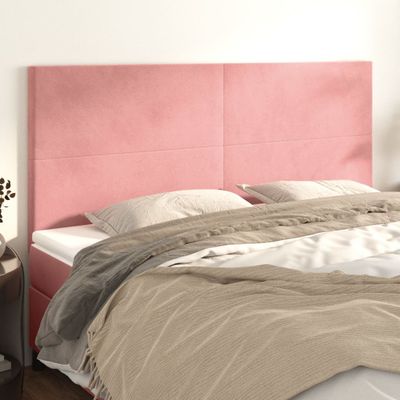 vidaXL Čelo postele ružové 180x5x118/128 cm zamatové