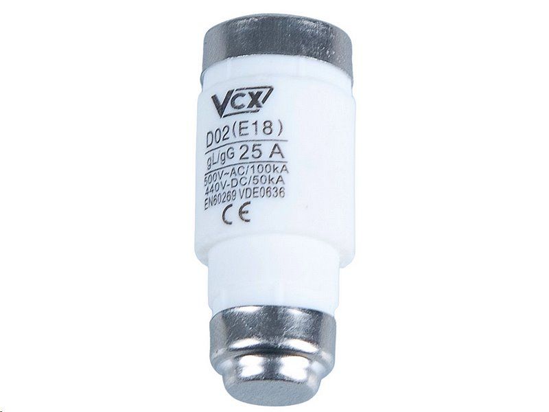 Pojistková vložka VCX / D02 / 40A / 500V / AC gC/gL