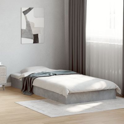 vidaXL Posteľný rám betónový sivý 75x190 cm kompozitné drevo