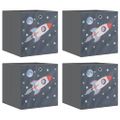 vidaXL skladacie úložné boxy 4 ks sivá 32x32x32 cm Netkaná textília