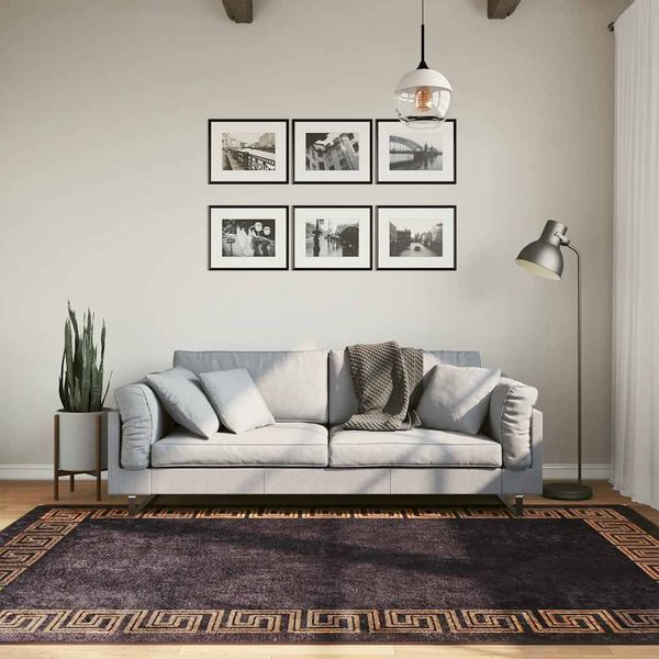 vidaXL Koberec umývateľný čierno-zlatý 150x230 cm protišmykový