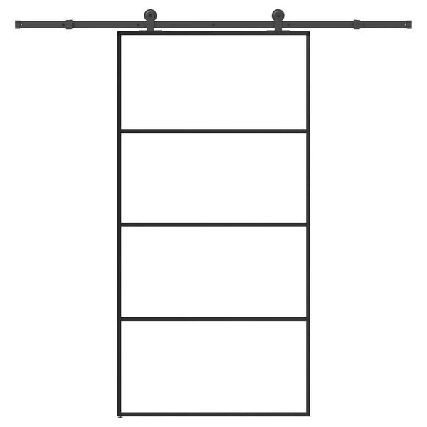 vidaXL Posuvné dvere s kovaním ESG sklo a hliník 102,5x205 cm