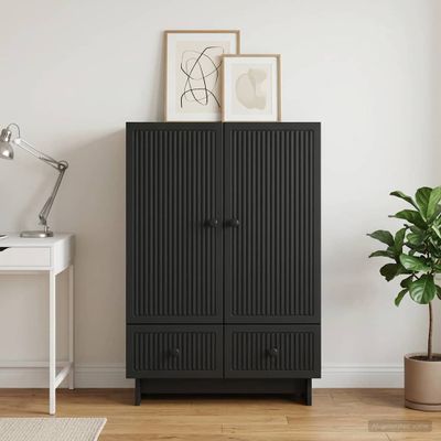 vidaXL Servírovacia skriňa Čierny 66 x 34,5 x 95 cm Konštruované drevo