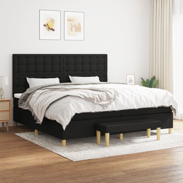 vidaXL Boxspring posteľ s matracom čierna 200x200 cm látka