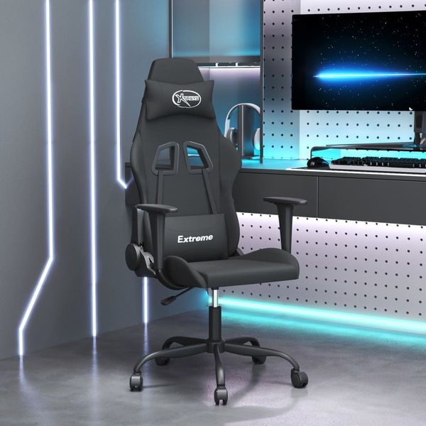 vidaXL Herná stolička čierna látková