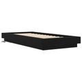 vidaXL Posteľový rám s LED Čierny dub 80 x 200 cm Kompozitné drevo