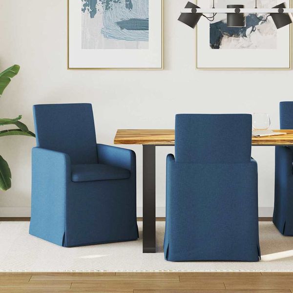 vidaXL Jedálenské stoličky 2 pcs Modrá 57 x 67 x 95 cm látka