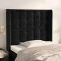 vidaXL Čelo postele so záhybmi čierne 103 x 16 x 118/128 cm zamat