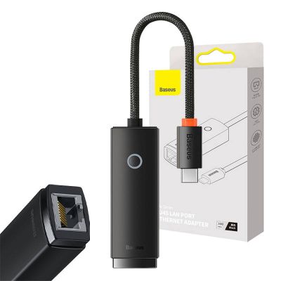 Sieťový adaptér Baseus Lite série USB-C na RJ45, 100 Mb/s (čierny)