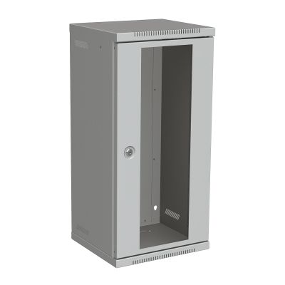 Nástenný rozvádzač 10" 12U RAL 7035 sklenené dvere LC-10-12-11-G
