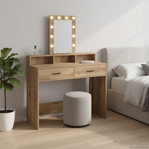 vidaXL Toaletný stolík Hnedá 100 x 41 x 140 cm Kompozitné drevo