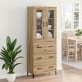 vidaXL Highboard Remeselný dub 69,5 x 34 x 180 cm Kompozitné drevo