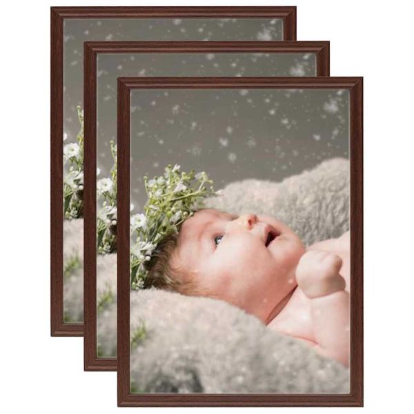 vidaXL Fotorámiky na stôl, koláž 3 ks, tmavočervené 13x18 cm