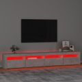 vidaXL TV skrinka s LED svetlami betónová sivá 240 x 35 x 40 cm