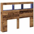 vidaXL Skrinka na čelo postele s LED staré drveo 140x17x102 cm