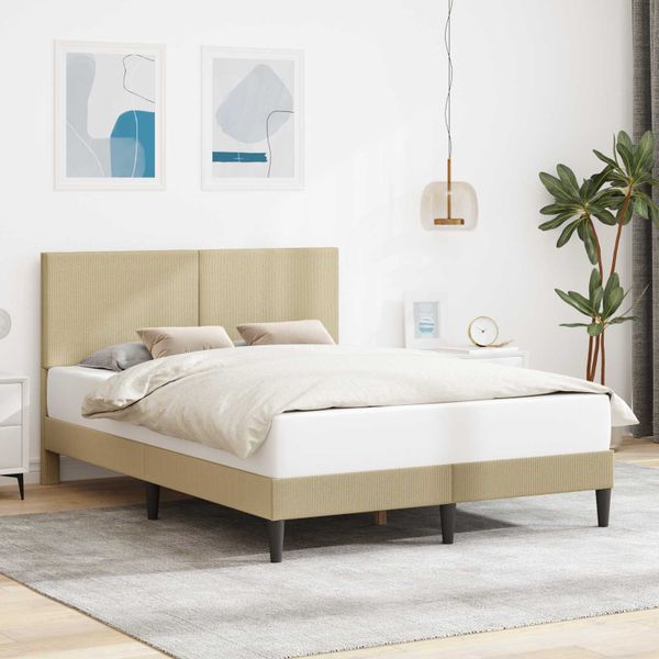 vidaXL Rám postele Svetlozelená šedá 120 x 200 cm Kordúrová tkanina
