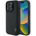 Puzdro Mercedes pre iPhone 16 Pro Max 6,9" MEHCP16X23RBCSK Hardcase MB Curved Stitches Kožené čierne
