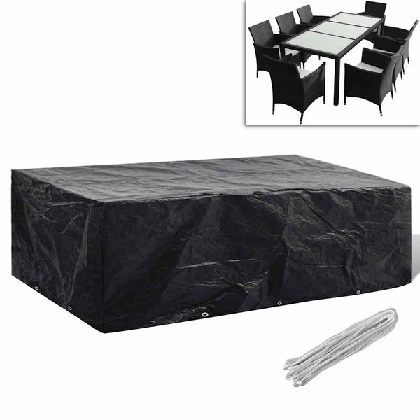 vidaXL Obal na záhradný nábytok, 8 očiek 300x140x90 cm